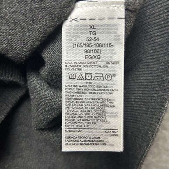 Gap crewneck sweater Mens Sz XL  Y2k‎ Style Colorblock Gray Lightweight Retro - Picture 7 of 8
